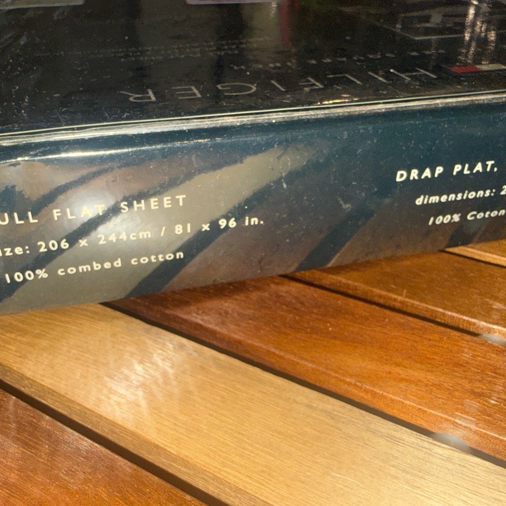Tommy Hilfiger Andover stripe full double top flat sheet new in pkg vintage - Picture 4 of 5